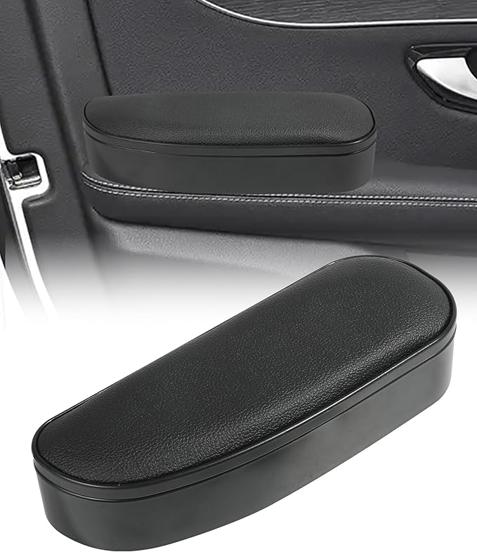 Armrest Cushion,Car Accessories Arm Rest Pads,Auto Side Door Armrest Pillow Relieve Driver Arm Fatigue,Soft Aoto Armrest Pillow with Storage Box,Suitable for Most Cars,Trucks,SUVs,RVs (Black)