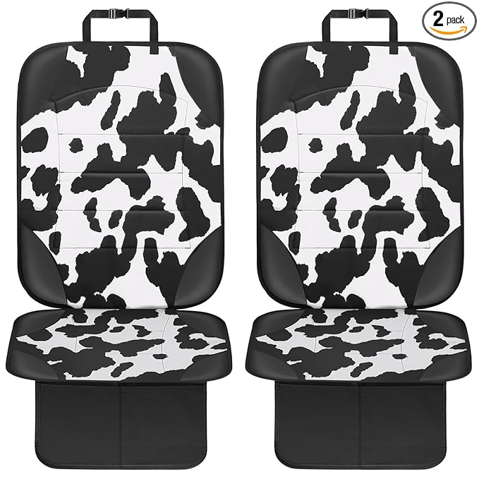 Siivton Car Seat Protector for Child Car Seat,Waterproof Car Seat Cover with Thick Padding, Non-Slip Backing, Protects Fabric & Leather Seats, 2 Mesh Storage Pockets(2 Pack)