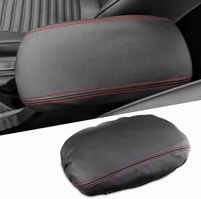 Center Console Cover for Toyota Corolla 2020-2026 - Premium Armrest Cover Easy Installation & No Tools Required for Toyota Corolla 2020 2021 2022 2023 2024 2025 2026 (Red Stitch)