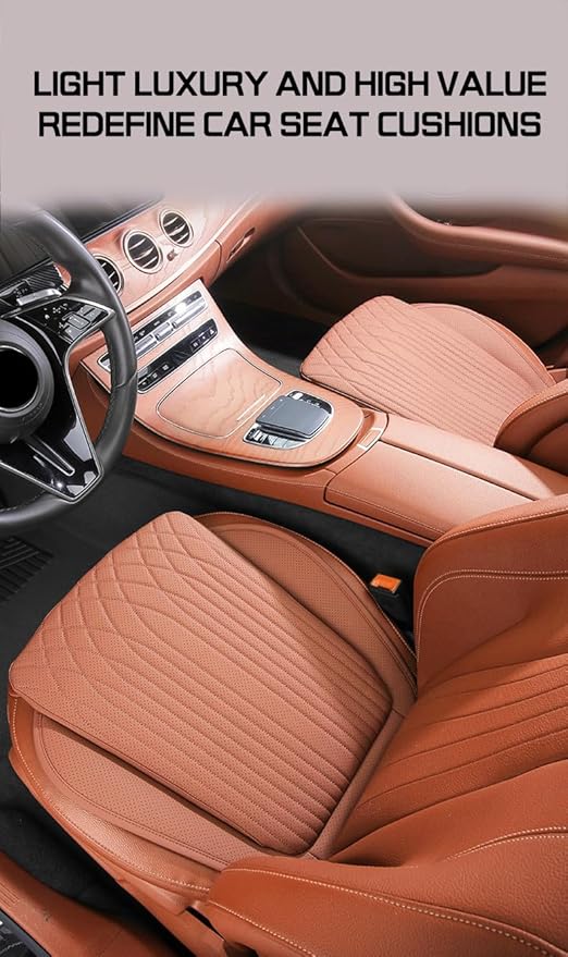 Car Seat Cushion Fit for BMW Accessories Front and Rear Seat Pad for Car Driver Seat Office Chair Ocher Brown(1PC)