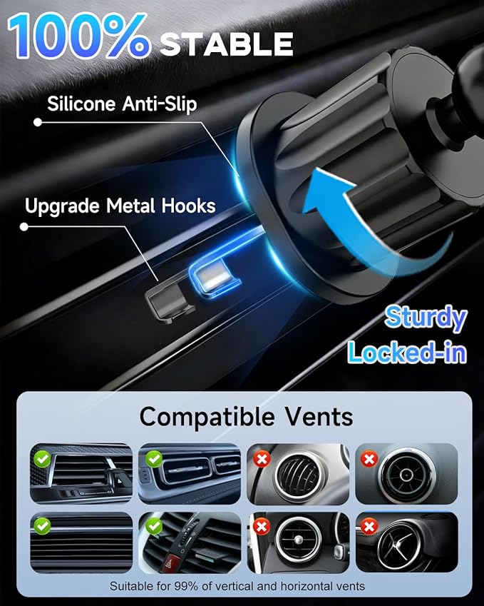 for MagSafe Car Mount Charger, 15W Fast Charging Magnetic Wireless Car Charger, 810° Vacuum Magnetic Phone Holder [120LBS Ultra Suction & 3000gf Magnet] Vent Dashboard Car Bracket for iPhone & Android