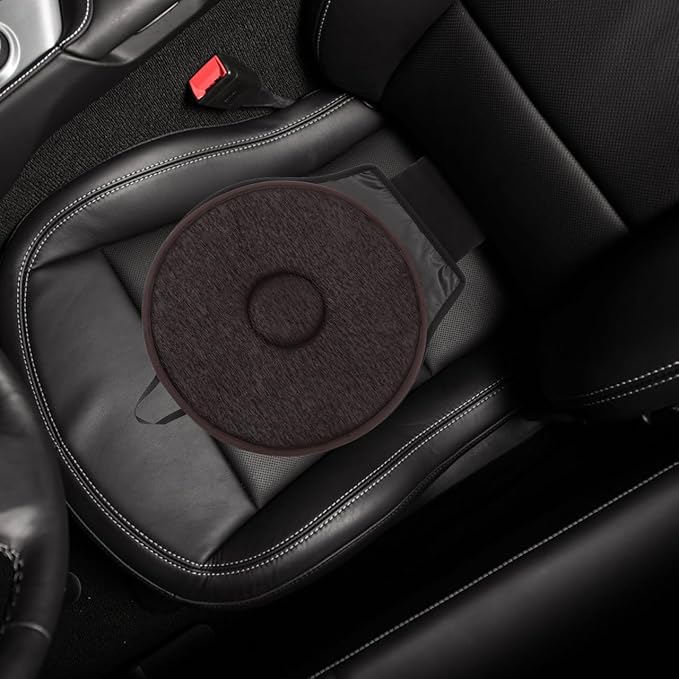 360 Degree Rotating Seat Cushion for Car with Anti-Slip Base Lightweight Breathable Pad for Elderly Pregnant Women Portable Swivel Cushion for Home Office Travel