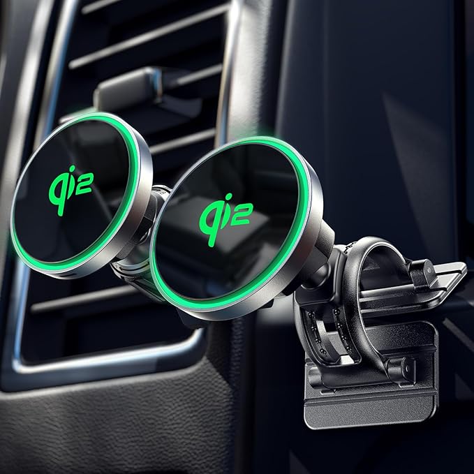 LISEN for Qi2 15W MagSafe Car Mount Charger, Super Fast Magnetic Wireless Car Charger ＆ Air Vent/Dashboard Magsafe Charger Car Mount，Qi2 MagSafe Charger Fits iPhone 16 Pro Max Plus 15 14 13 12