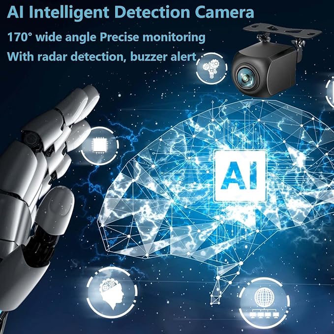 1080P Alarm Sensor Backup Camera Rear View Reverse Camera Universal for Pickup Truck Car SUV 170 Degree Perfect Angle Night Vision IP69 Waterproof DLD01