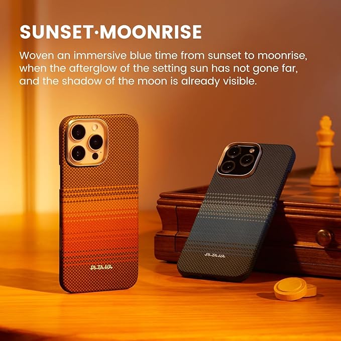 pitaka for iPhone 16 Pro Max Case Compatible with MagSafe, Thin & Light Case iPhone 16 Pro Max with a Caseless Feel, 1500D Aramid Fiber Woven [Tactile Woven-Moonrise]