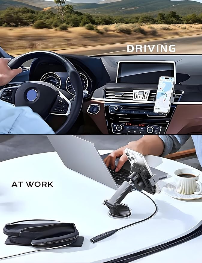 CHGeek Wireless Car Charger, 2026 Upgrade 15W Fast Charging Auto Clamping Car Phone Holder Charger, Phone Holders for car Mount, fit for iPhone 17 16 15 14 13 Mini Pro Max XR,Samsung Galaxy S26 Ultra
