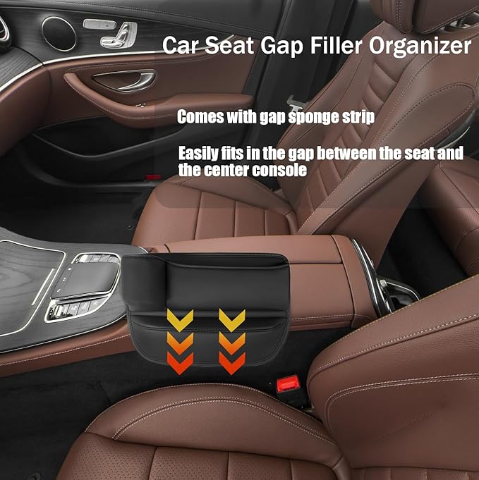 Cup Holder Gap Filler, Car Gap Filler Organizer, Car Gap Filler, Gap Filler Organizer, Car Gap Holder, Suitable Most Vehicles (Driver Seat - Black)