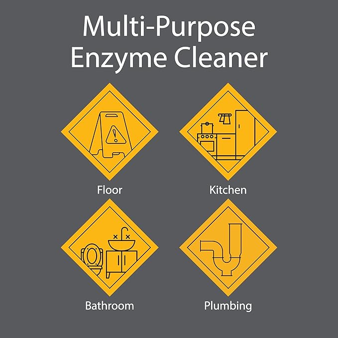 Zeiff Pro-Grade Multi-Purpose Probiotic Enzyme Cleaner - Pet Stain and Odor Remover, Drain Cleaner - Powerful Cleaning & Odor Eliminating Formula For Professional & Home Surfaces - 1 Gallon
