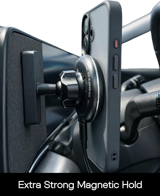 Maxby Phone Charger Mount for Hyundai Sonata/Kona/Santa Fe/Santa Cruz (2024-2026), Tucson (2025-2026), Ioniq 5 and Ioniq 9, Magnetic Dashboard Phone Holder, MagSafe-Compatible