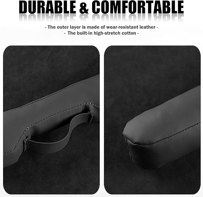 2026 New Car Seat Gap Filler 2 Pack,Leather Seat Gap Filler Strip with Fix Strap to Avoid Items from Falling,Universal Car Seats Gaps Plug Cars Interior Accessories