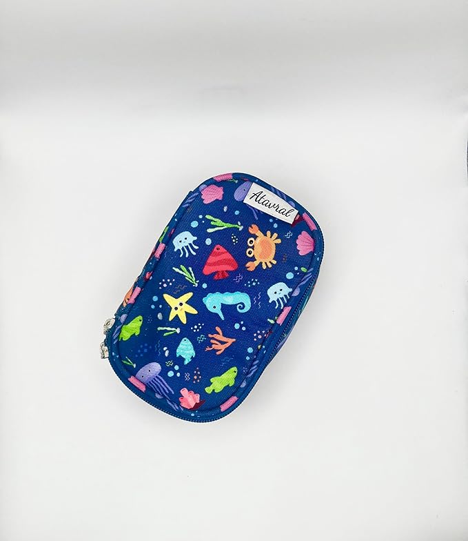 Mini Insulated Snack Bag, Mini Lunch Tote Bag, Mini Snack Pouch, Insulin Bag (navy sea)