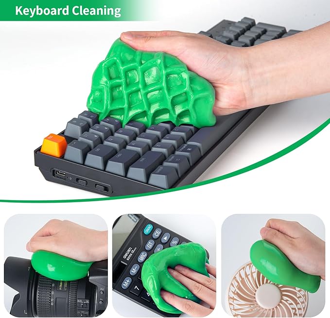 Car Cleaning Gel, Keyboard Cleaner Cleaning Putty for Car Interior Car Slime Cleaner Dust Cleaning Gel Car Putty for Cleaning Car Gel Cleaner Green NT.WT.: 5.6 oz (160 g)