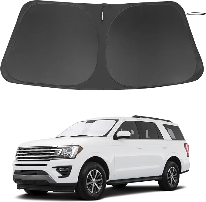 Windshield Sun Shade Custom Fit for 2018-2024 2025 Ford Expedition SUV Accessories Foldable Sunshade Sun Blocker Protect Car from Sun Rays & Heat Damage Keep Car Cooler
