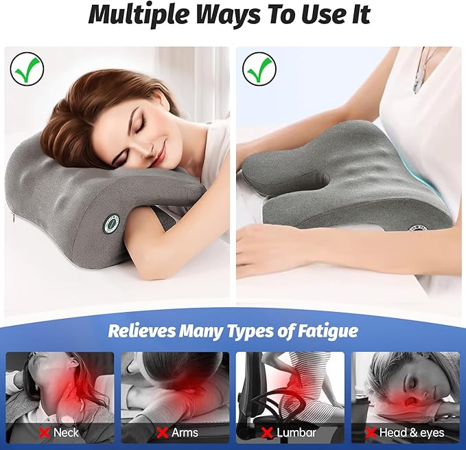 Headrest Office Chair Neck Pillow Ergonomic Memory Foam Desk Pillow for Napping - Multifunctional Comfort for Adult Workstations,Neck Support Pillow Chair for Car, Office, Gaming