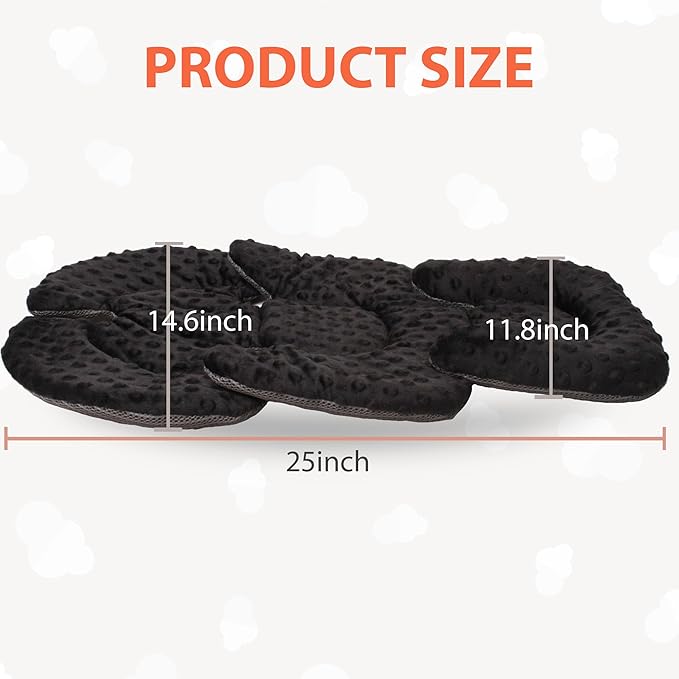 Infant Carseat Insert, 2-in-1 Reversible Baby Car Seat Cushion for Newborn Toddler Head & Body Support Car Seat Pad for Carseats, Strollers, Swings, Bouncers(Black)