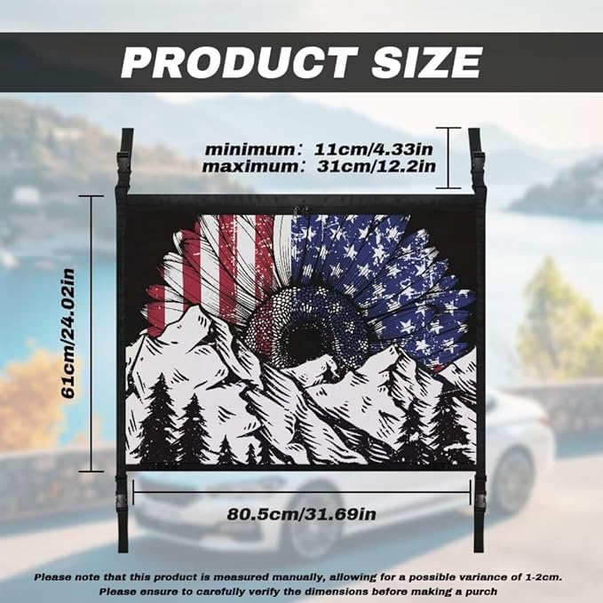 Car Roof Storage Bag USA Flower Mountain Car Seat Organizer Roof Storage Premium Car Seat Organizer One Size Inner Car Accessories