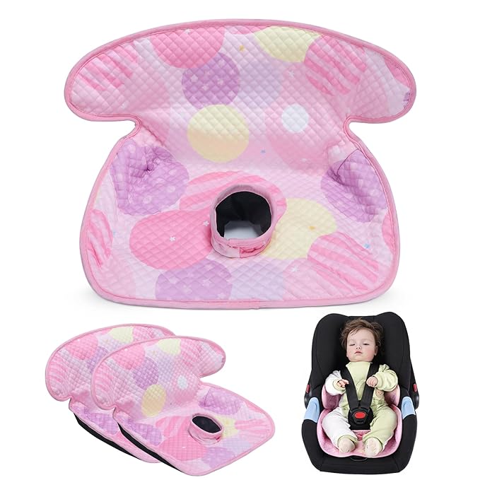Piddle Pad Car Seat, Waterproof Car Seat Protector for Potty Training, Travel-Friendly Baby Toddler Carseat Cover, Machine Washable Liner for Spills, Potty Accidents (Pink, 2PC)