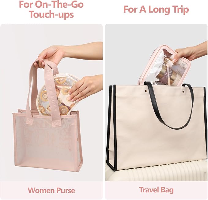 PACKISM Clear Makeup Bag - TSA Approved Toiletry Bag for Carry-on & Checked Luggage, Water Resistant Car Storage Organizer with Reinforced Seams