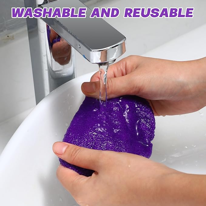 Baderke 9 Pcs Car Windshield Cleaner Tool Kit with with Extendable Handle, Microfiber Towel Pads, Sponge, Ventilation Brush, Empty Spray Bottle for Auto Glass Wiper Suvs Rvs & Home Windows(Purple)