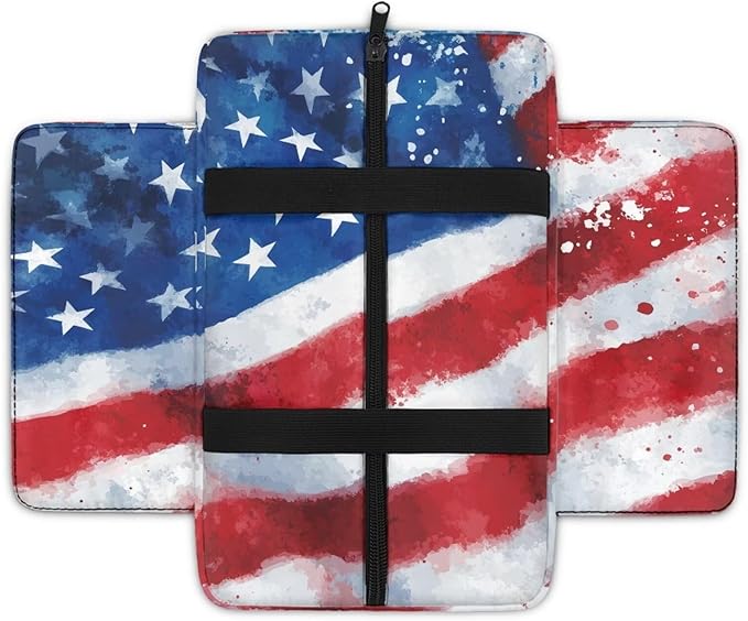 Armrest Cover for Car Truck, Soft Vehicle Center Armrest Protector American Flag Center Console Replacement Cover for SUVs,Vans,Trucks