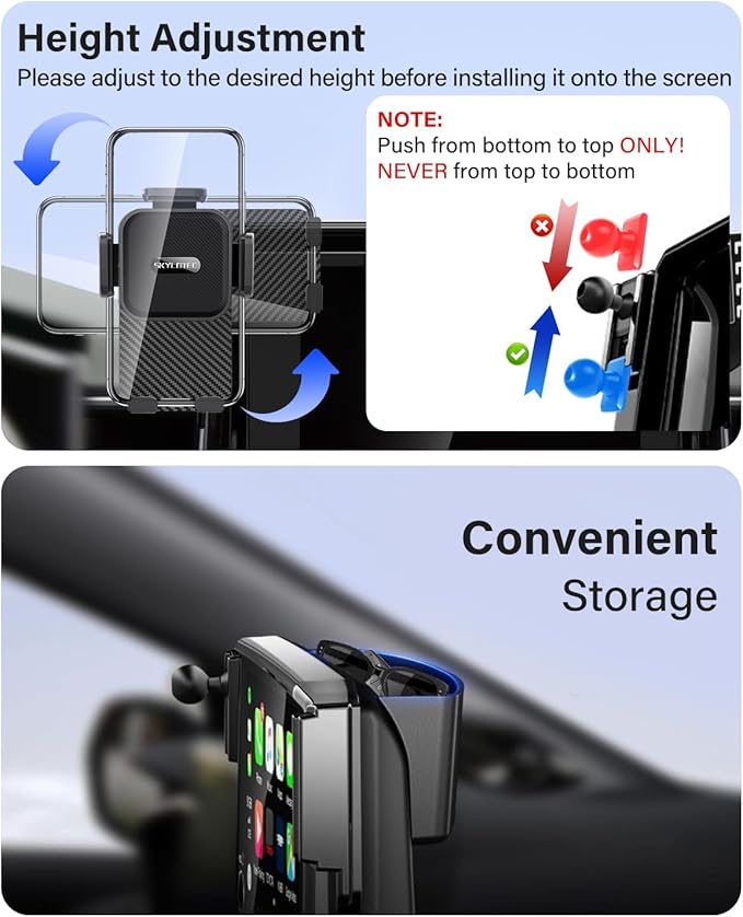 SKYLOTEC Car Phone Holder for BMW X3 X4 2022 2023 2024 Accessories 12.3-Inch Screen Fixed Clip, Automobile Cradles Phone Mount, Cell Phone Base Not Block Air Vent(Not Fit 10.25-inch)