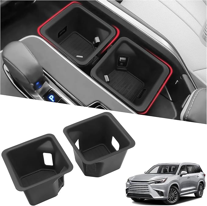 Upgrade 2PCS Cup Holder Compatible with Lexus 2024 2025 2026 TX TX350/500h/550h+ Accessories Insert Cup Sleeve Silicone Material Center Console Organizer