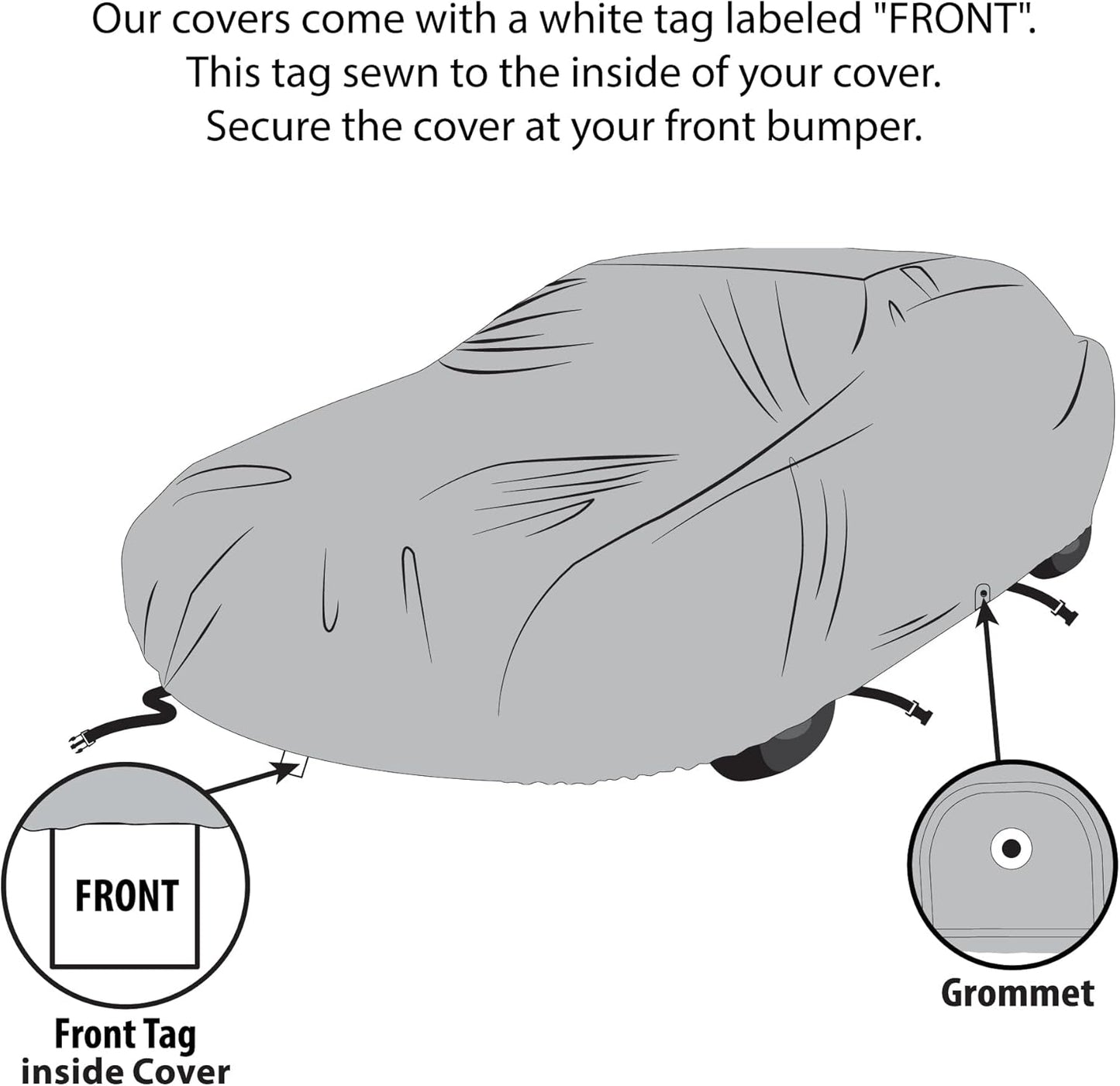 5 Layer Car Cover for Cadillac Brougham 1988-1992 Sedan 4-Door Semi Custom Fit Full Coverage Heavy Duty All Weather Protection Breathable Dust Wind Shield