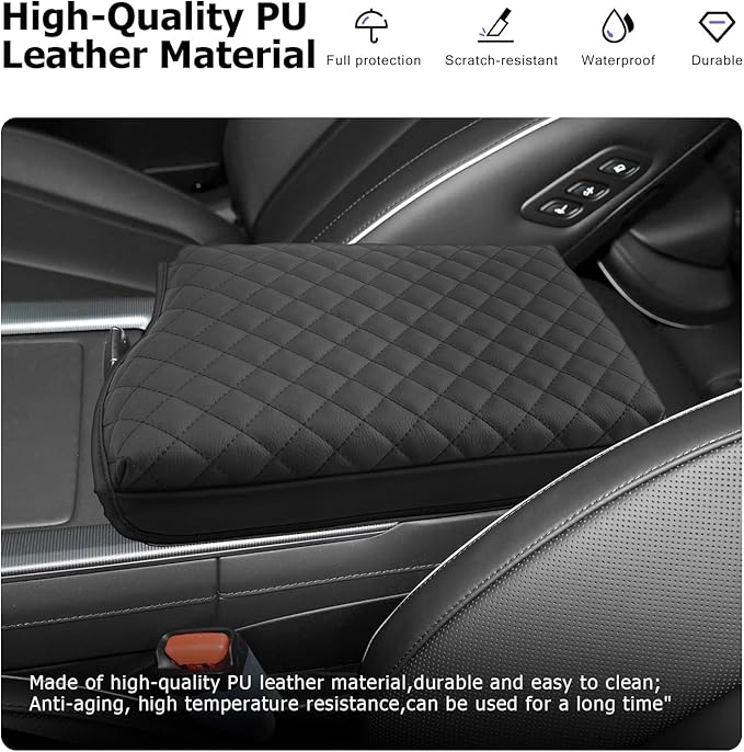 LUWU 2025 Palisade Center Console Cover Compatible with 2020-2024 2025 Palisade Accessories Armrest Cover Center Console Pad Armrest Console Cover (Thick Black)