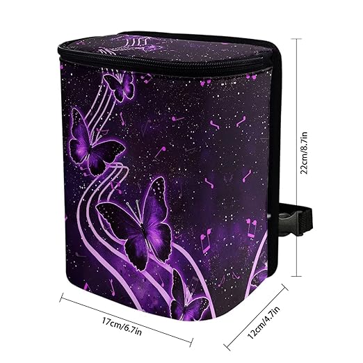 Aesthetic Butterfly Car Trash Can Auto Garbage Bag with Lid Leak-Proof Car Storage Bag Garbage Bag Hanging for Headrest Portable Vehicle Backseat Organizer