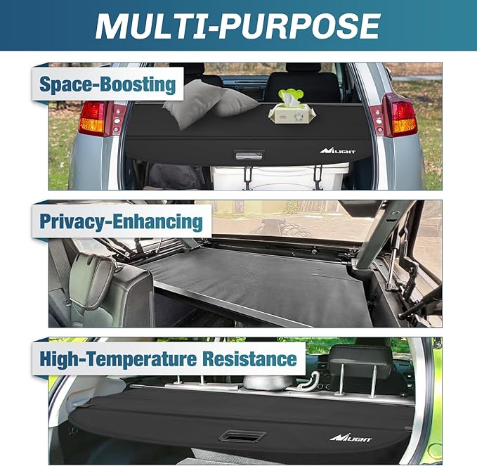 Nilight Trunk Cargo Cover for Toyota RAV4 Accessories 2013 2014 2015 2016 2017 2018, Retractable Security Shade Rear Cargo Cover, with Trunk Storage Net, 1-Pack