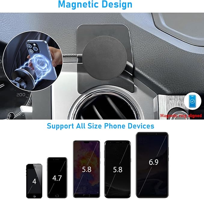 Compatible with Toyota Tundra Phone Holder 2017-2021 for Air Vent,2nd Gen Tundra Phone Mount Magnetic Navigation Bracket Anti-Shake,360 Degree Rotation Tundra Dashboard Cell Phone Mount Stand