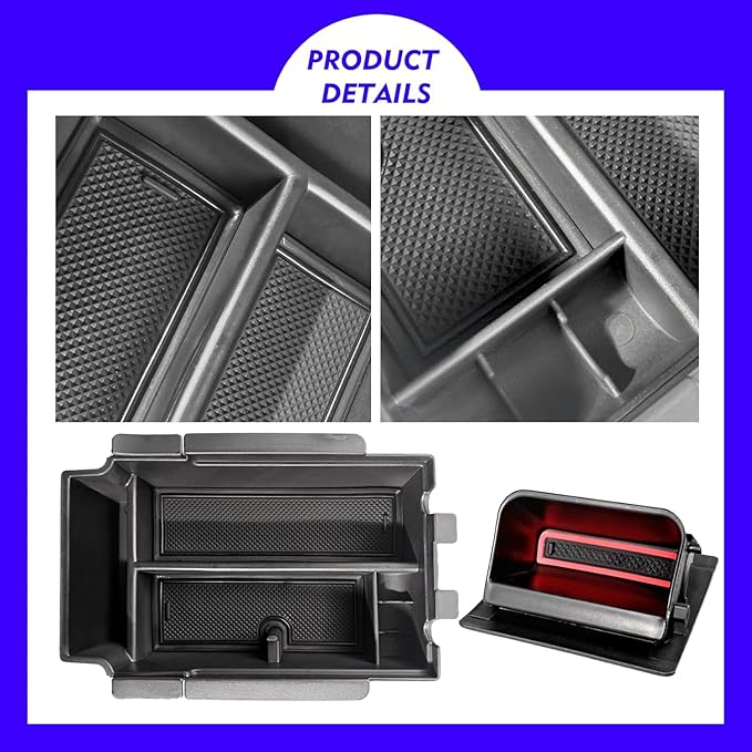 2Pack 2025 Crosstrek Center Console Organizer & Fuse Box Coin Container Storage Tray for 2024 2025 2026 Subaru Crosstrek Hybrid Armrest Storage Box Crosstrek 2025 Accessories Storage Box Double Layer
