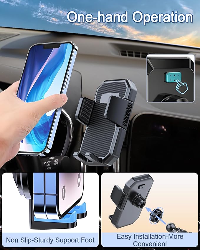 PZK Car Phone Mount for Toyota Tundra 2007 2008-2011 2012 2013 /Sequoia 2008-2011 2012 2013 Accessories Custom Air Vent Phone Holder Auto Lock Hands Free 360° Rotation Phone Automobile Cradles