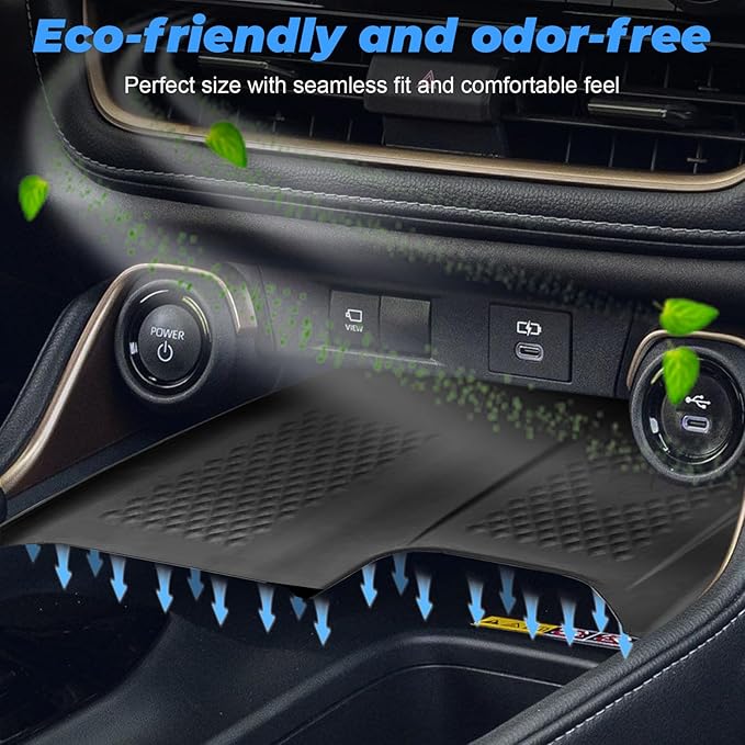 Wireless Charging Anti-Slip Mat Compatible with Toyota Grand Highlander Accessories 2026 2025 2024，Black Silicone Protective Pad Liner Compatible with Grand Highlander