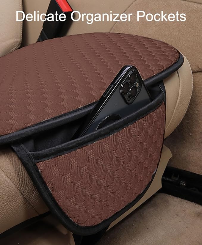 acdiac Universal Ice Silk Car Seat Cover Summer Auto Cool Cushion Breathable Cozy Non-Slip Car Seat Pads 3pcs/Sets (Brown)
