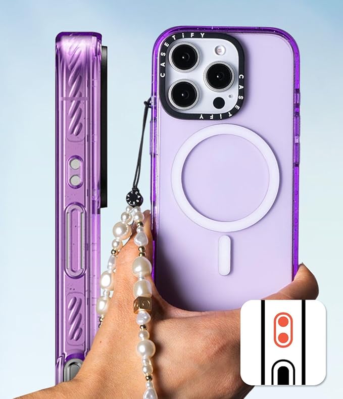 CASETiFY Impact Case for iPhone 16 Pro Max [Slim / 8.2 ft. 4X Military Grade Drop Protection/Compatible with Magsafe] - Wild Squill Flowers - Clear Black