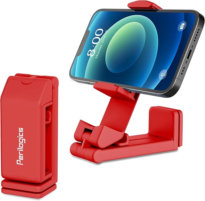 Perilogics Airplane Phone Holder Mount Universal in Flight Hands Free Viewing with Multi-Directional Dual 360 Degree Rotation (Coral)