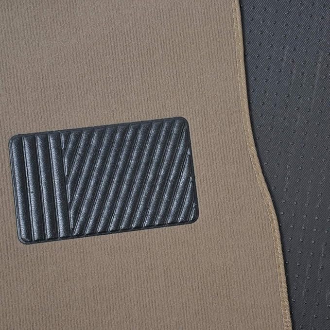 BDK Classic Carpet Floor Mats for Car & Auto - Universal Fit -Front & Rear with Heelpad (Medium Beige) (MT-100-CPTSERIES)