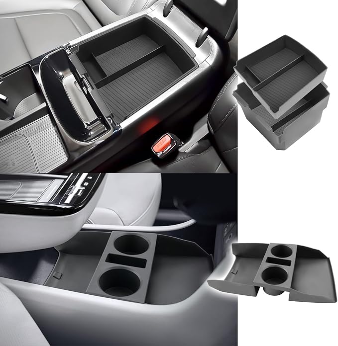LFOTPP for Hyundai Tucson Electronic Shift Models Center Console Organizer - 2025 2026 Hyundai Tucson Middle Armrest Storage Tray,Non-Slip 3PCS Interior Accessories - ONLY Fit with Electronic Shift