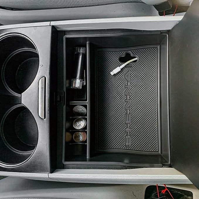 EDBETOS Center Console Organizer Tray Compatible with Sienna Accessories 2011-2015 2016 2017 2018 2019 2020 Secondary Armrest Storage Glove Box Dividers MPV ABS Black Materials (BlackSienna)