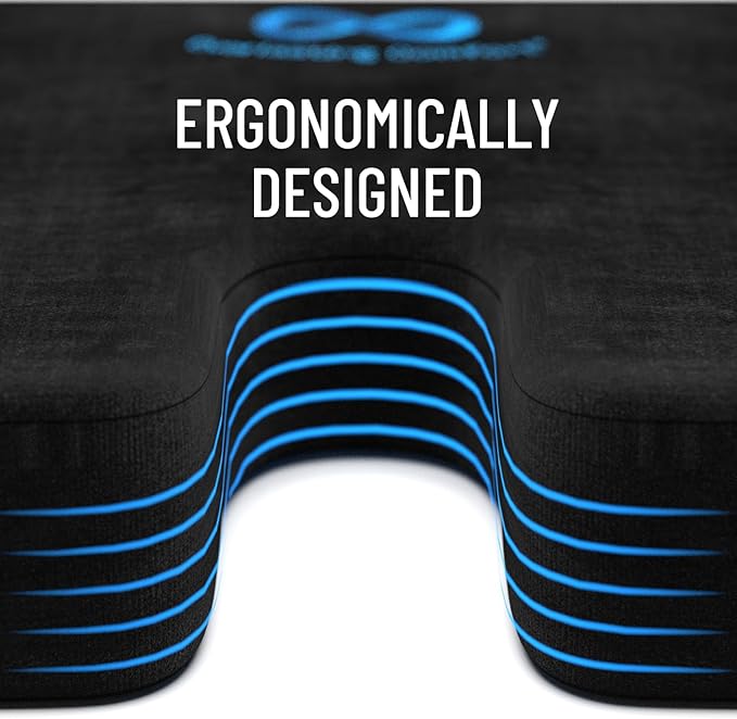 Everlasting Comfort Memory Foam Car Seat Cushion - Tailbone Pain Relief, Driving Seat Cushion for Short People - Office, Wheelchair, Gaming Chair, Travel - Non-Slip, Washable Cover