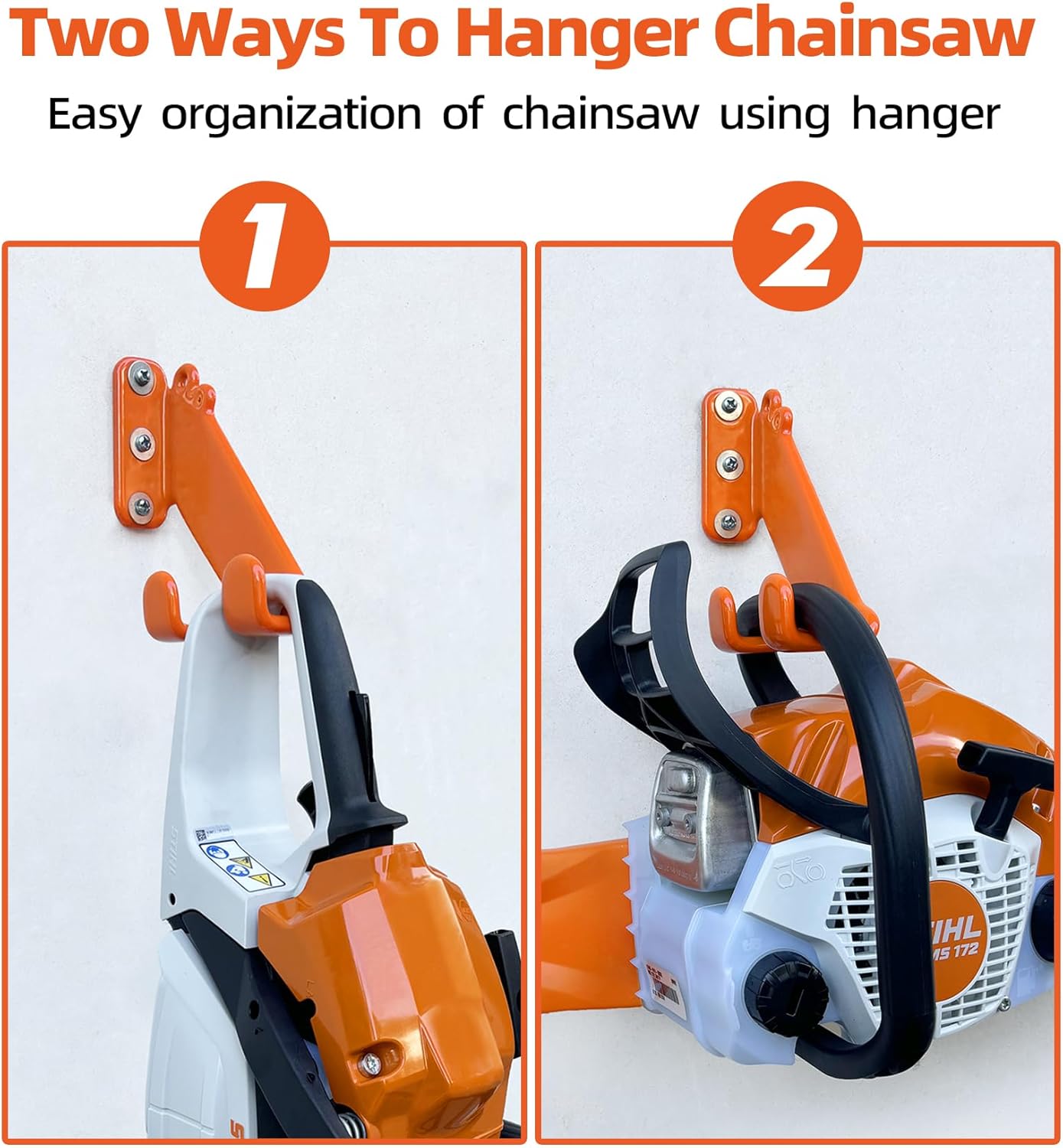 Chainsaw Hanger, 3 Pack Chainsaw Wall Mount, Heavy Duty Chainsaw Holder, Garage Organization Garage Storage Shed Organizer Mounted Chainsaw Rack