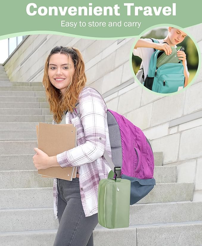 Small Insulated Snack Bag Lunch Bag for Kids Lunch Box for Women/Men, Collapsible [3L/5-Can] Reusable Lunch Bag Cooler Bag for Bottle with Handle Buckle for Work School Travel (Green)