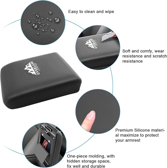 SXCY for 2025 2026 Toyota 4Runner Armrest Cover for 2025 2026 Toyota 4Runner Accessories 6th Gen 4Runner Center Console Cover Silicone Full Cover Middle Console Armrest Protection(w/Privacy Storage)