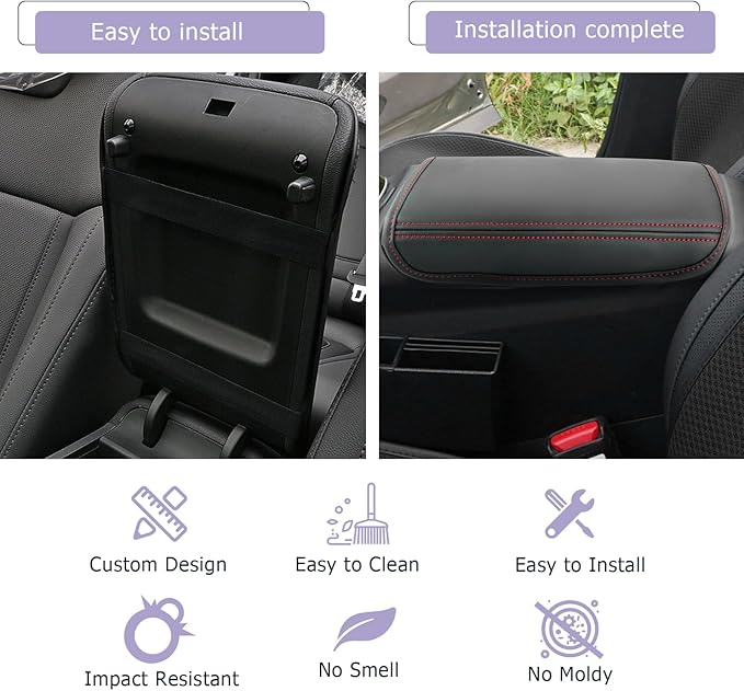 2024 Tucson Center Console Cover 2022-2024 Hynudai Tucson Armrest Cover Tucson Center Console Armrest Pad Soft Leather 2023 Tucson SEL Armrest Console Cover 2024 2023 Hynudai Tucson Accessories (Red)
