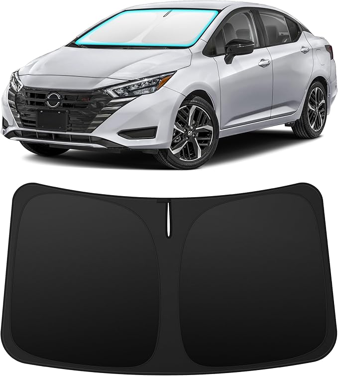 INSAUTO Custom Fit Windshield Sun Shade Accessories for Nissan Versa 2020-2026, Foldable Front Window Sunshade, UV & Heat Reflector, Keeps Interior Cool, Includes Storage Bag