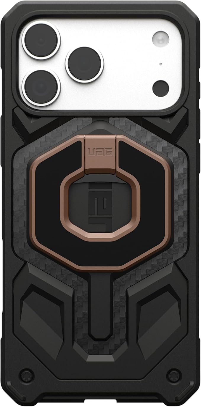 URBAN ARMOR GEAR UAG Magnetic Ring Stand Monarch Mag2 w/Built-in Bottle Opener - Ultra-Strong Double Magnet MagSafe Compatible Metal Phone Ring Grip 360 Rotation Kickstand, Aged Bronze