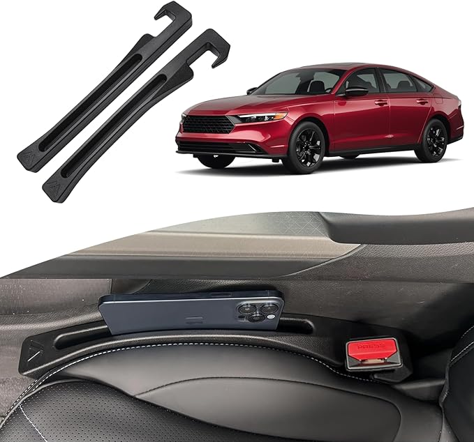 H-on-d-a Accord Seat Gap Filler, Car Seat Gap Filler Organizer Stop Things from Dropping Customized Interior Accessories for H-o-n-da, Black Pack of 2