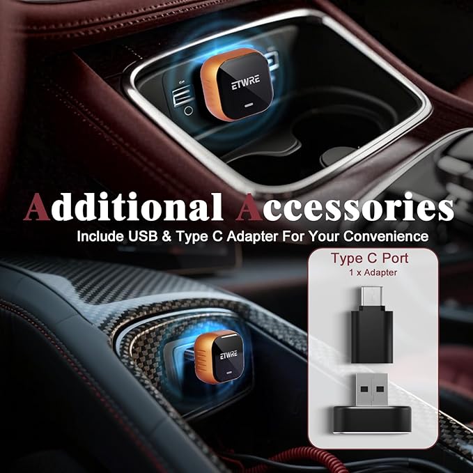 Wireless CarPlay Adapter 2026 Upgrade, 2-in-1 CarPlay Wireless Adapter for Apple iPhone & Android Auto, Mini Plug & Play Dongle Converts Wired to Wireless CarPlay, USB & Type-C（CP888）