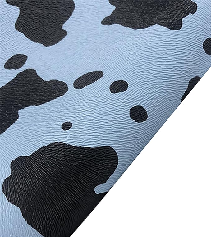 Cow Print Car Center Console Cover PVC Leather Armrest Cushion with 2 Storage Bags Universal Car Armrest Seat Box Pad Car Interior Accessories Protector for Women Men (Blue Black)